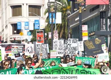 San Francisco, CA - Oct 8, 2022: Participants In Rise Up For Abortion BayArea Organized Women's Reproductive Rights March Through The Streets In San Francisco.
