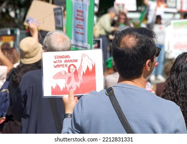 San Francisco, CA - Oct 8, 2022: Participants At Rise Up For Abortion Bay Area Organized Women's Reproductive Rights Rally At Union Square In San Francisco.
