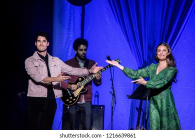 SAN FRANCISCO, CA - OCTOBER 29, 2018:  Lea Michele And Darren Criss In Concert At The Masonic In San Francisco, CA