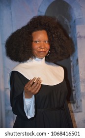 SAN FRANCISCO CA USA APRIL 15 2015: Whoopi Goldberg wax figure in exhibition at the Madame Tussauds Wax Museum in San rancisco Landmark of  Madame Tussauds exhibits wax figures of famous people 