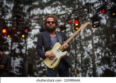 San Francisco, CA USA - August 11, 2013: Taylor Goldsmith Of Dawes Performing At The 2013 Outside Lands Music Festival In Golden Gate Park. 