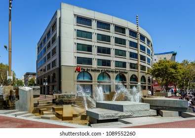 San Francisco, CA, USA - July 16 2015: The Art Institute Of California – San Francisco. It Is Located In The Mid-Market Area, In Civic Center At 1170 Market Street, In The 
UN Plaza.