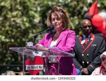 San Francisco, CA / USA June 02, 218 Nancy Pelosi Speaks At Tony Bennett Way Street Sign Unveiling