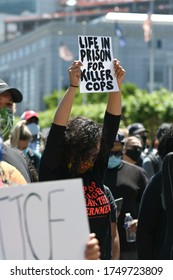 San Francisco, CA / USA - June 1 2020: People Hold Signs During SF NAACP 