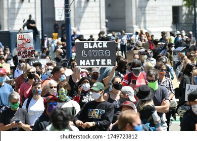 San Francisco, CA / USA - June 1 2020: People Hold Signs During SF NAACP 