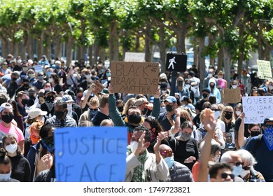 San Francisco, CA / USA - June 1 2020: People Hold Signs During SF NAACP 