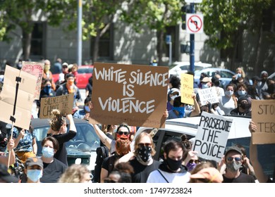 San Francisco, CA / USA - June 1 2020: People Hold Signs During SF NAACP 