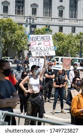 San Francisco, CA / USA - June 1 2020: People Hold Signs During SF NAACP 