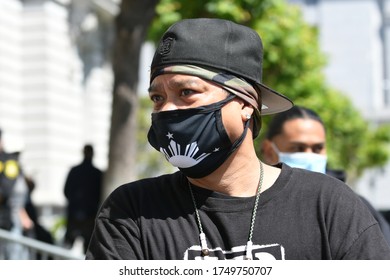 San Francisco, CA / USA - June 1 2020: Rudy Corpuz, Executive Director Of United Playaz And Violence Prevention Specialist, Attends SF NAACP 