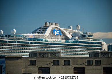 San Francisco, CA USA - November 22, 2021: Princess Cruise Line's Ruby Princess Docks In San Francisco Bay Over The Thanksgiving Holiday Prior To CDC Shut Down Over Covid-19 Spread.