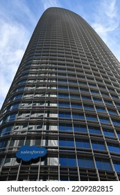 San Francisco, CA, USA - October 6, 2019: The Salesforce Tower, Designed By Architect César Pelli.