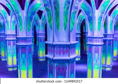 San Francisco, California - August 4, 2018: Magowan's Infinite Mirror Maze In Pier 39.