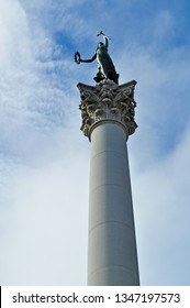 San Francisco, California, June 2, 2010: View Of The Goddess Of Victory, The Statue By Robert Ingersoll Aitken Atop The Dewey Monument, Named After War Hero George Dewey, The Symbol Of Union Square