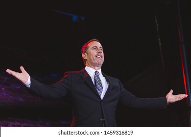 San Francisco, California / United States - June 21 2019 - Comedian Jerry Seinfeld performs at Clusterfest