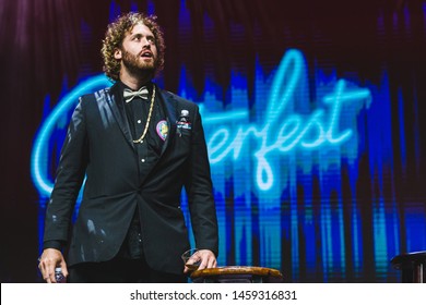 San Francisco, California / United States - June 21 2019 - Comedian T.J. Miller Performs At Clusterfest