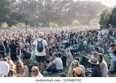 San Francisco, California United States October 4 2019: Hardly Strictly Bluegrass Festival Crowds