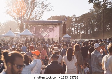 San Francisco, California United States October 4 2019: Hardly Strictly Bluegrass Festival Crowds