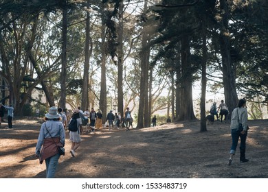 San Francisco, California United States October 4 2019: Hardly Strictly Bluegrass Festival Crowds