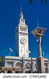 SAN FRANCISCO, CALIFORNIA, UNITED STATES. October 2019. The San Francisco's Ferry Building Tower Clock. 