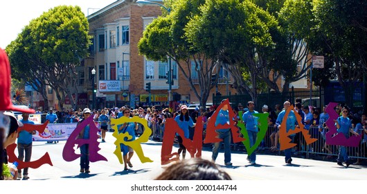 San Francisco, California, United States of America - May 27th 2017: The annual Carnaval parade in the mission district of San Francisco