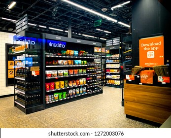 SAN FRANCISCO, CALIFORNIA / USA - December 26, 2018: Amazon Go Grocery Store That Requires No Check Out And No Lines Opened This First Store In 2018 Near The Amazon Headquarters - Image