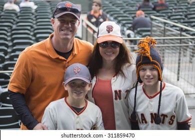 San Francisco, California, USA, October 16, 2014, AT&T Park, Baseball Stadium, SF Giants Versus St. Louis Cardinals, National League Championship Series (NLCS), Family Of Giants Fans