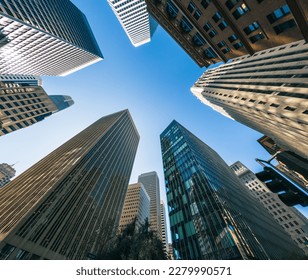 San Francisco, California, USA Skyline. View of San Francisco downtown and financial district. Modern office buildings in the financial district. skyscrapers in a finance district.  - Powered by Shutterstock