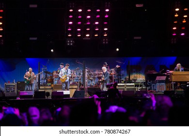 San Francisco, CA/USA: 11/9/17: Dead And Company Perform At Band Together Bay Area At AT&T Park.  (L To R) Oteil Burbridge, Bill Kreutzmann, John Mayer, Bob Weir, Mickey Hart, Jeff Chimenti. 