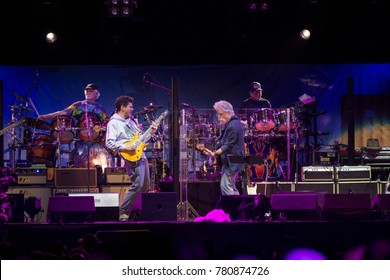 San Francisco, CA/USA: 11/9/17: Dead And Company Perform At Band Together Bay Area At AT&T Park.  (L To R) Bill Kreutzmann, John Mayer, Bob Weir, Mickey Hart. 