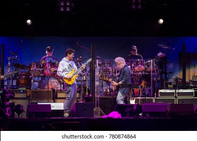 San Francisco, CA/USA: 11/9/17: Dead And Company Perform At Band Together Bay Area At AT&T Park.  (L To R) Bill Kreutzmann, John Mayer, Bob Weir, Mickey Hart.