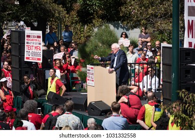 San Francisco, CA/U.S.A. - September 22, 2017: Senator Bernie Sanders Of Vermont Appears At A California Nurses Association Union Rally To Show His Support For SB 562, S. 1804  And 