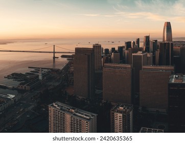 San Francisco city aerial view with modern buildings in California USA - Powered by Shutterstock