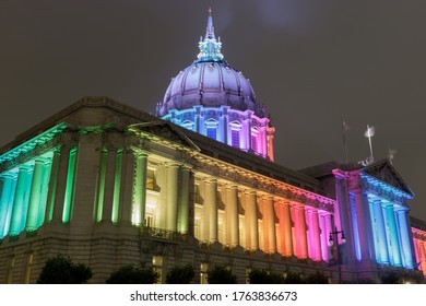 San Francisco City Hall Lit In Rainbow Celebrating Pride Week 2020