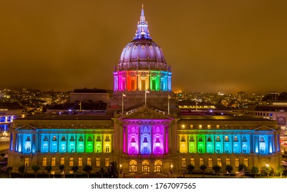 San Francisco City Hall Lit Up For Gay Pride