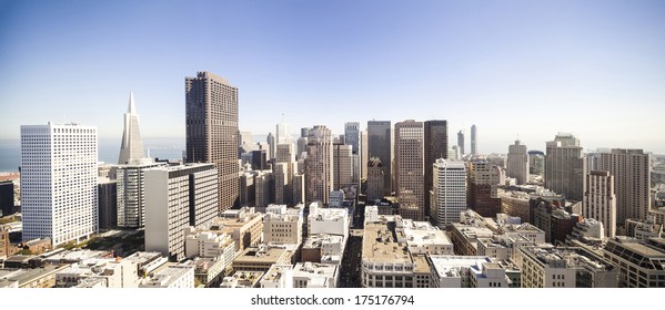 San Francisco Cityscape Panorama From The Top Of Skyscraper