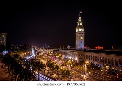 San Francisco Ferry Building At Night