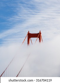 San Francisco Golden Gate Bridge Tower In The Fog