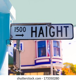 San Francisco Haight Ashbury Street Sign Junction Corner In California USA