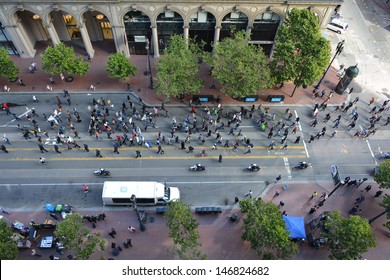 SAN FRANCISCO - JULY 14: Demonstrators March In Embarcadero To Protest Justice For Trayvon Martin On July 14, 2013 In San Francisco, CA. The Verdict Said George Zimmerman Was Not Guilty. 