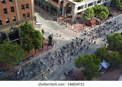 SAN FRANCISCO - JULY 14: Demonstrators March In Embarcadero To Protest Justice For Trayvon Martin On July 14, 2013 In San Francisco, CA. The Verdict Said George Zimmerman Was Not Guilty. 