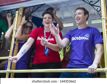 SAN FRANCISCO JUNE 30 : Facebook CEO Mark Zuckerberg Marched With 700 Facebook Employees In San Francisco's Gay Pride Parade on June 30 2013 