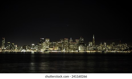 San Francisco Night Skyline As Seen From Treasure Island