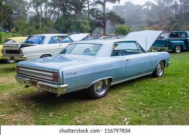 SAN FRANCISCO - SEPTEMBER 29: A 1963 Chevrolet Malibu SS is on display during the 2012 Jimmy's Old Car Picnic in Golden Gate Park in San Francisco on September 29, 2012 - Shutterstock ID 116797834