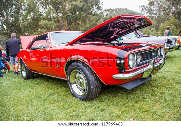 SAN FRANCISCO -\
SEPTEMBER 29: A 1967 Chevrolet Camaro SS 327 is on display during\
the 2012 Jimmy\'s Old Car Picnic in Golden Gate Park in San\
Francisco on September 29,\
2012