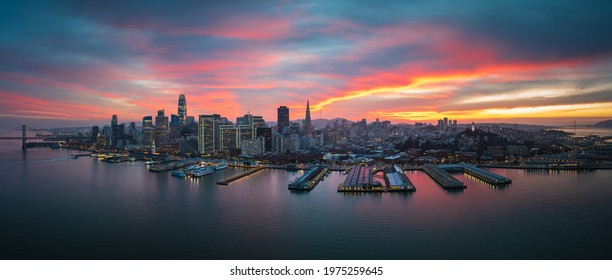 San Francisco Skyline with Dramatic Clouds at Sunset, California, USA - Shutterstock ID 1975259645