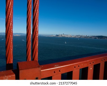 San Francisco skyline viewed from the Golden Gate Bridge SFO California USA