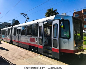 SAN FRANCISCO, UNITED STATES - Open door to the Muni Metro, a light rail system serving San Francisco, operated by the San Francisco Municipal Railway, Dolores Park station. - Shutterstock ID 1088008700