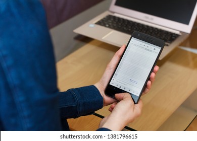 SAN FRANCISCO, US - 22 April 2019: Close up to female hands holding smartphone using Google Sheets application, San Francisco, California, USA. An illustrative editorial image - Shutterstock ID 1381796615