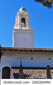 San Francisco, Usa, 06/11/2010: The Bell Tower Of The Mission San Francisco De Asis, Or Mission Dolores Basilica Church, Founded In 1776 And Used As Location In The Movie Vertigo By Alfred Hitchcock