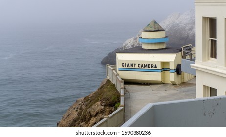 San Francisco, USA - August 2019: Giant Camera Obscura Is A Tourist Attraction In Lands End Region Of San Francisco